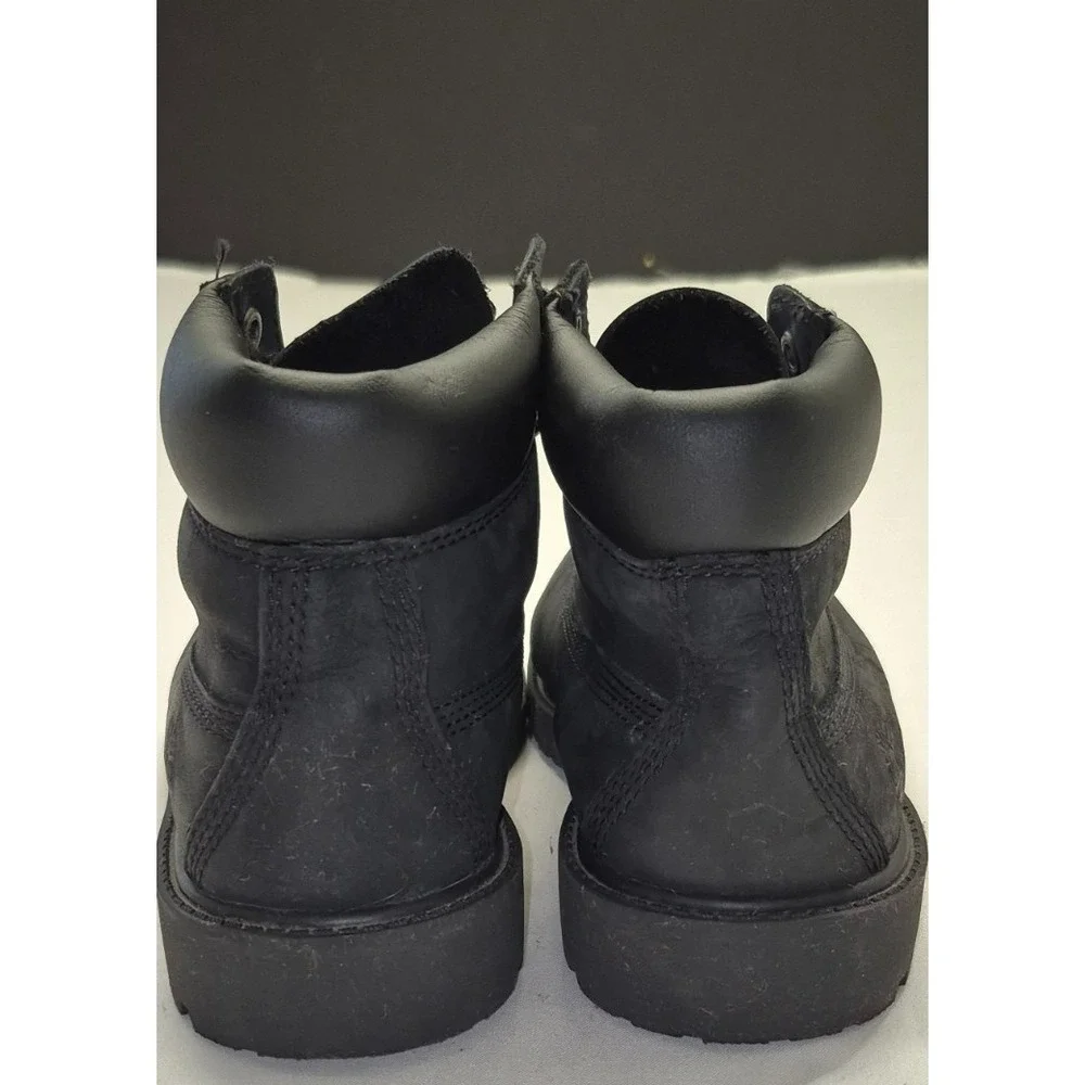 Timberland boy's black outdoor lace up leather ankle‎ boots sz. 3